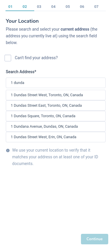IDV Mobile Document Selection