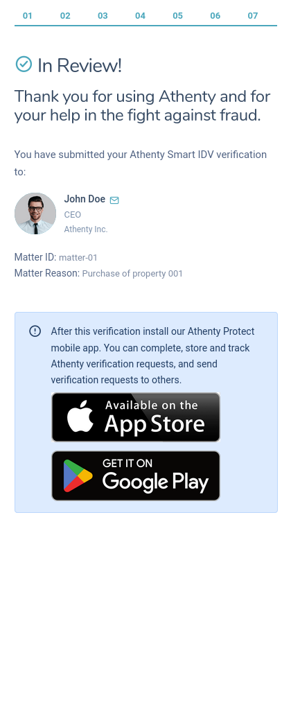 IDV Mobile Confirmation