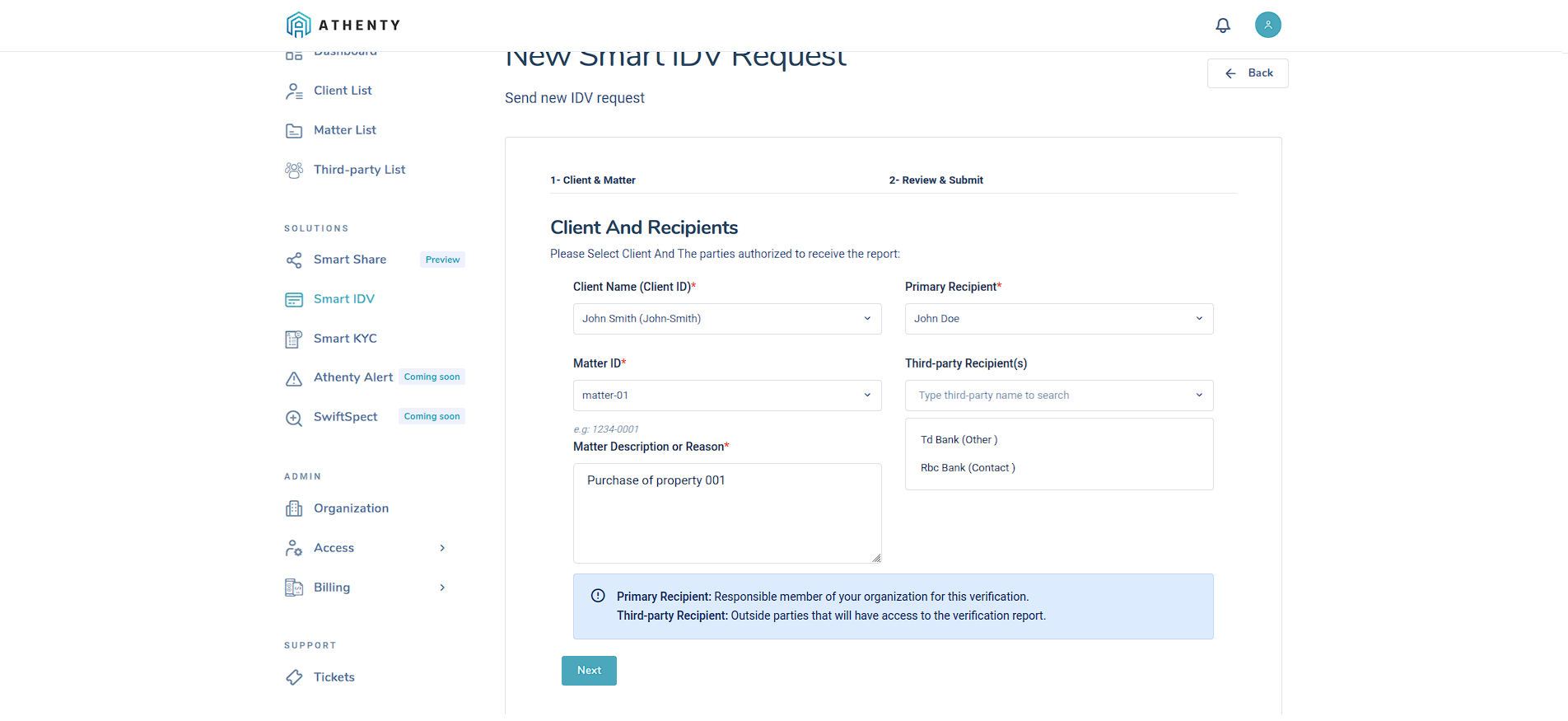 Third Party Selection