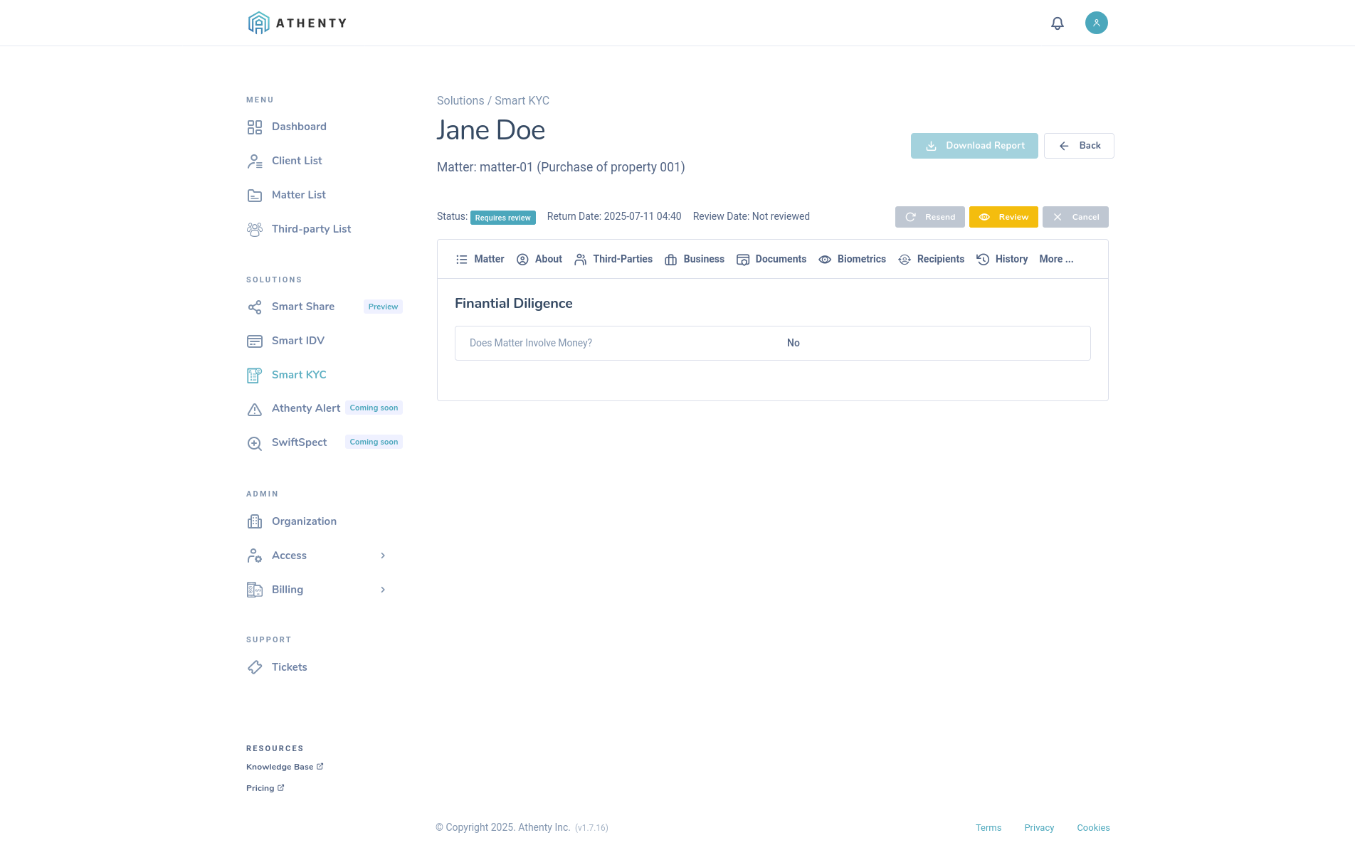 KYC Financial Diligence