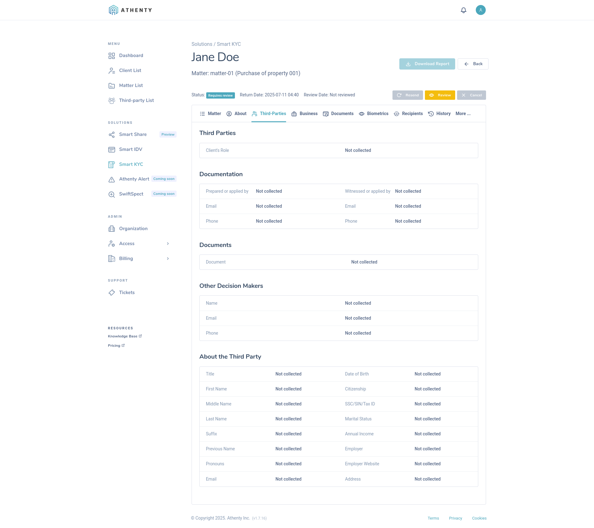 KYC Third Parties Documentation
