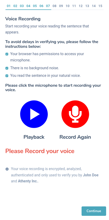IDV Voice Recording