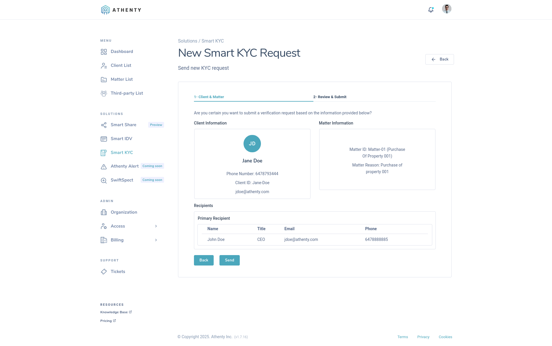 KYC Preview and Send