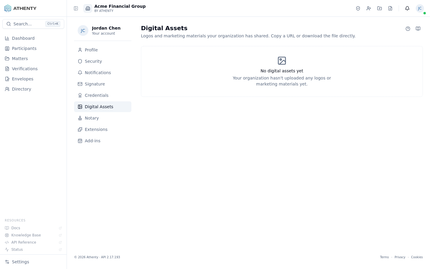 Profile Branding — Acme Financial Group demo tenant