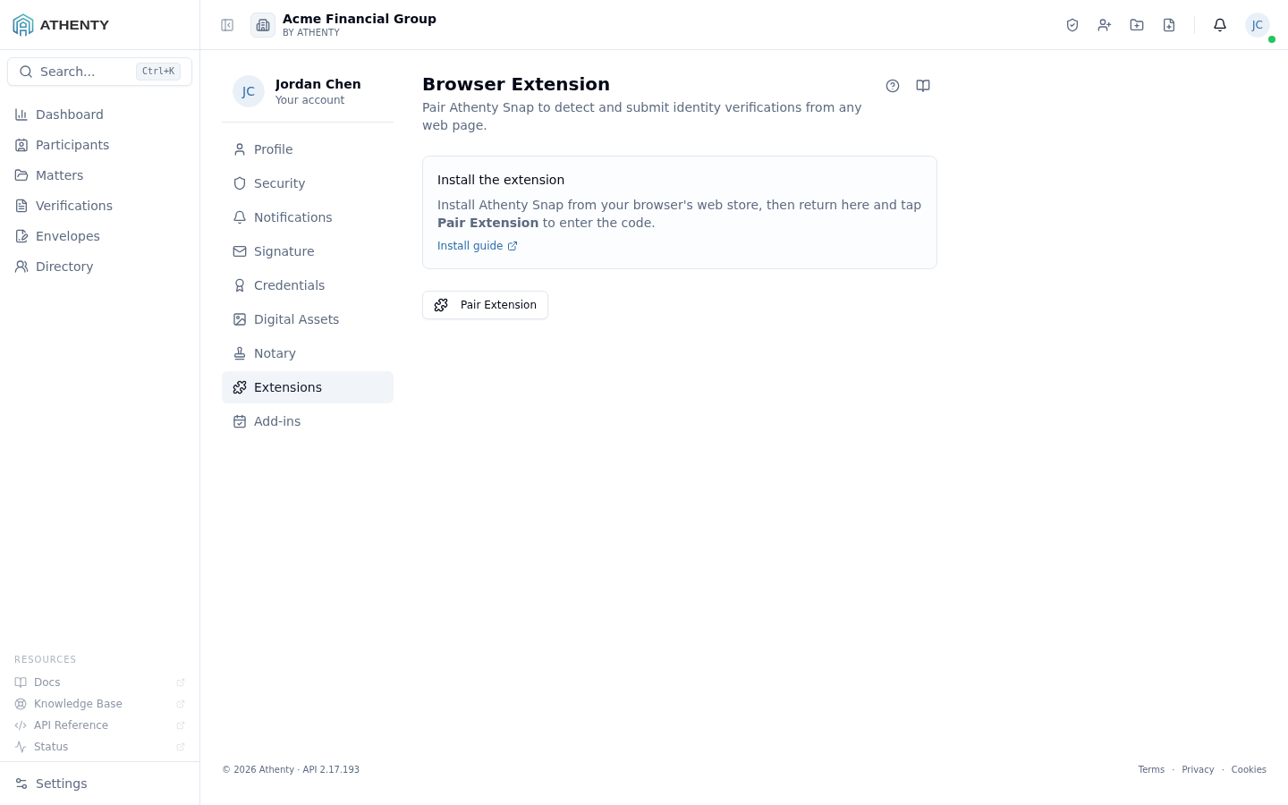 Profile Extensions — Acme Financial Group demo tenant